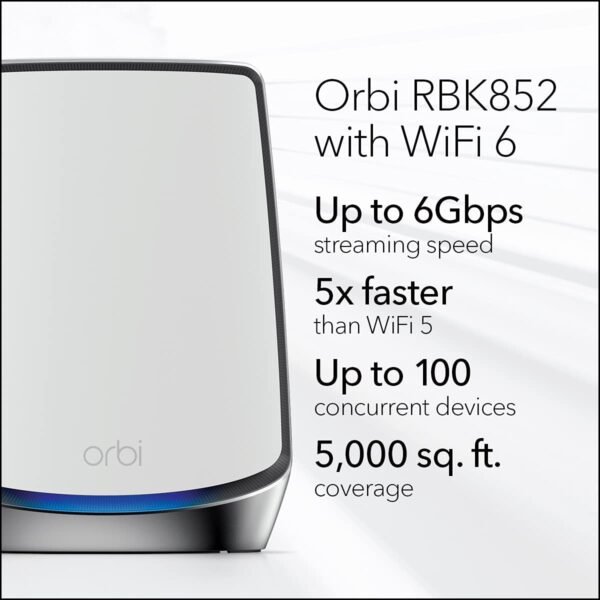 NETGEAR Orbi Whole Home Tri-Band Mesh WiFi 6 System (RBK752) - Image 5