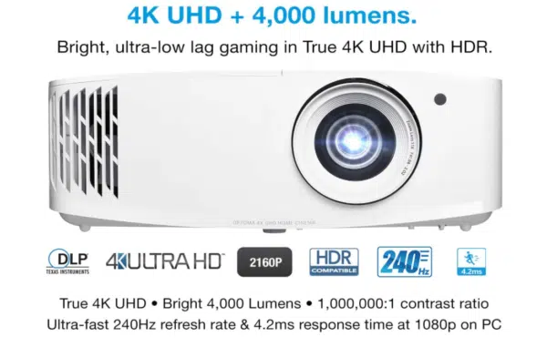 Optoma UHD38 Bright, True 4K UHD Gaming Projector - Image 2