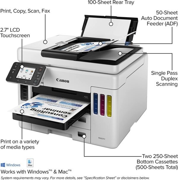 Canon MAXIFY GX7020, Wireless MegaTank All-in-One - Image 4