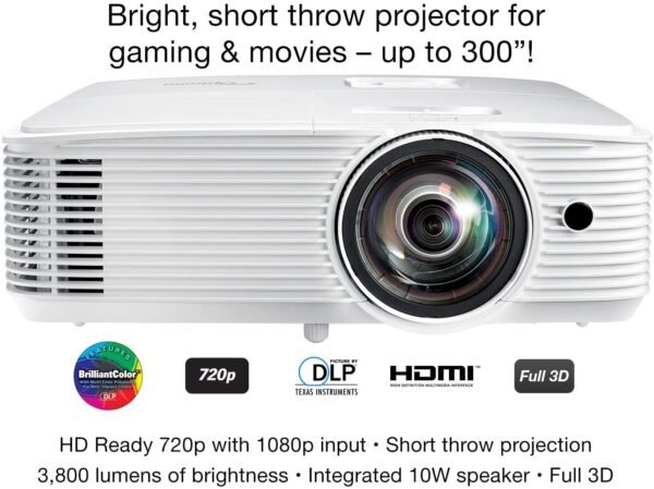 Optoma GT780 Short Throw Projector for Gaming & Movies - Image 3