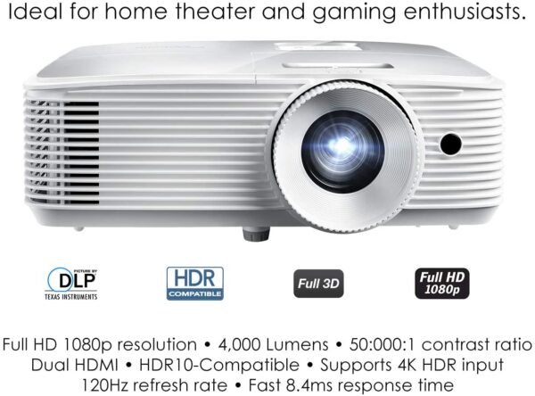 Optoma HD39HDR High Brightness HDR Home Theater Projector - Image 3