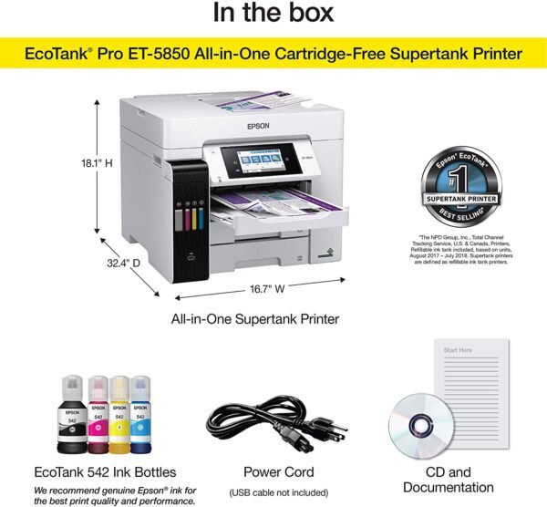 Epson EcoTank Pro ET-5850 Wireless Color All-in-One - Image 5