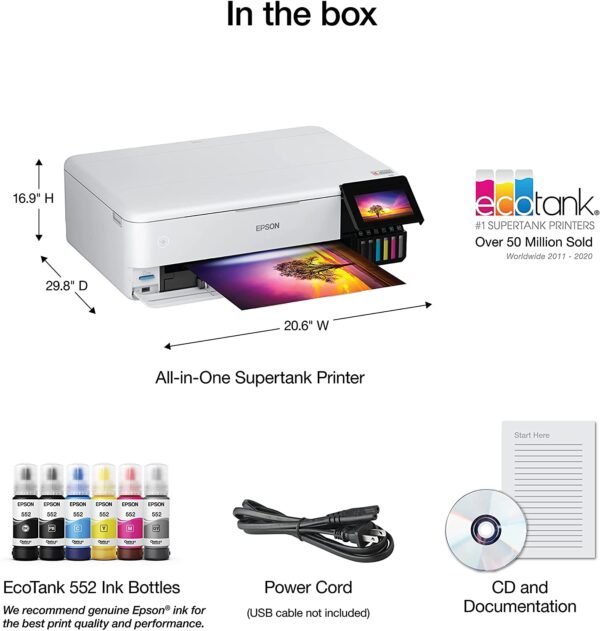 Epson EcoTank Photo ET-8550 Wireless Wide-Format Color All-in-One - Image 7